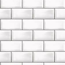 White Faux Metro Subway Tile Wallpaper
