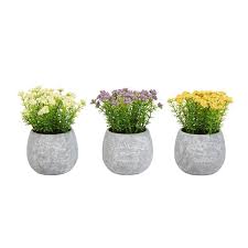 pure garden faux flowers 3 piece orted natural lifelike fl arrangements and imitation greenery in vases 6 25 inch