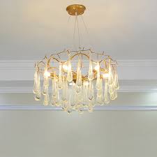 6 Lights Water Drop Ceiling Chandelier Modernist Clear Crystal Led Ceiling Suspension Lamp Beautifulhalo Com