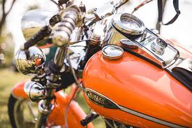 orange harley davidson motorcycle 1