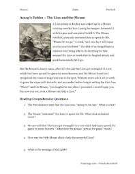 aesop s fables reading comprehension 3
