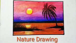 nature scenery drawing with oil pastels
