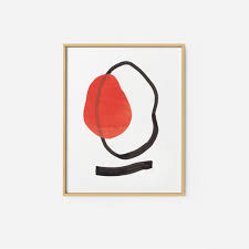 Paper Red Dot Collage Minimal Wall Art