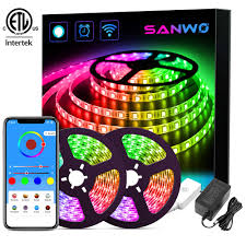 Led Strip Lights 32 8ft Dream Color Led Light Strip Works With Alexa Google Assistant Smd 5050 Wifi Flexible Rgb Waterproof Led Strip App Controlled Color Changing Tape Lights Kit For Home Kitchen