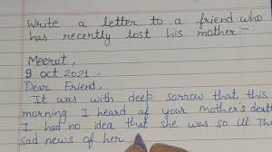 recently lost his mother write a letter