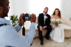 view photographer taking wedding photos