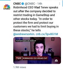 Limitations and fees may apply. Cnbc Cnbc Cnbc Robinhood Ceo Vlad Tenev Speaks Out After The Company Decided To Restrict Trading