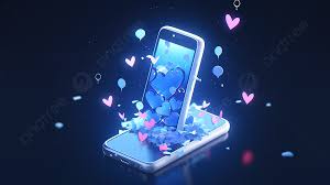 3d smartphone on blue background