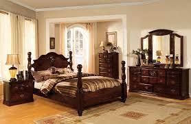 Dark Pine Finish Wood Queen Bedroom Set