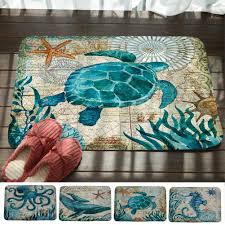 udiyo watercolor sea turtles door mat