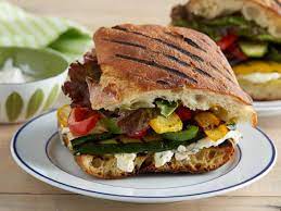 grilled vegetable panini with herbed