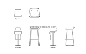 counter height bar stools free cad