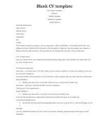 Blank Resume Form Templates Printable Format Template Empty