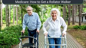 a rollator walker with care