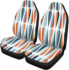 Set Of 2 Car Seat Covers Mid Century