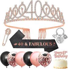 women 40th birthday sash and tiara