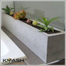 This concrete flower pot diy requires you to mix the concrete in a bucket with a shovel, pour the fill the larger container with the prepared concrete. Concrete Planter Large Rectangular 900mm Succelent Or Herb Garden Planter For A Kitchen Window Sill Concrete Planters Large Flower Pots Large Garden Planters