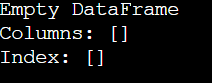 how to create an empty dataframe in python