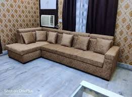 3 Seater Wooden L Shaped Sofa With Lounger