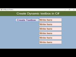 create textbox dynamically in c