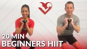 beginners hiit workout with dumbbells