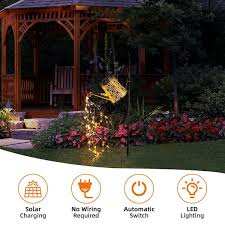 Solar Watering Can With Lights Outdoor Garden Decor Waterproof Solar Garden Lights