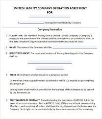 Free Operating Agreement Template Free Llc Operating