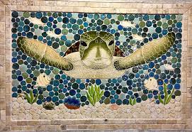 Custom Mosaic Sea Turtle Surf Back