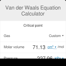 Van Der Waals Equation Calculator