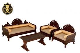 rajasthani style teak wood carved sofa