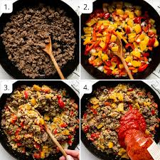 deconstructed stuffed peppers skillet