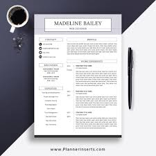 Editable Professional Resume Template 2019 Cover Letter Office Word Resume Simple Cv Template Creative Modern Resume Instant Download Madeline