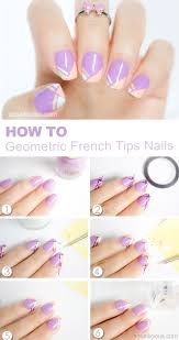 geometric french tip nails tutorial