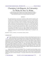Chemistry Lab Reports At University