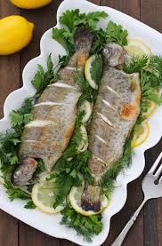 roasted whole trout with lemon and