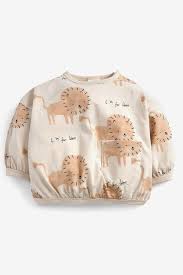 Brown Neutral Lion Baby Oversized T