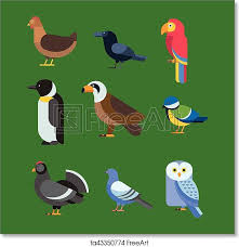 free art print of birds vector set