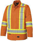V2550150-XL Flame Resistant Reflective Safety Jacket, 100% Cotton, Multipocketed, Orange-XL Pioneer