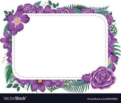 Frame Design With Purple Flowers