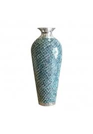 Buy Decorative Metal Floor Vase In Teal
