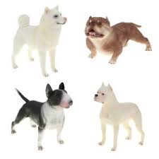 Details About 4pcs Animal Figure Kids Toy Bull Terrier Bully Pitbull Dogo Argentinos Model
