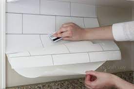 white subway tile temporary backsplash
