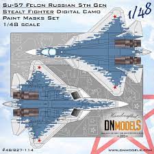 Su-57 Felon 5th Gen Stealth Fighter Digital Camouflage mask set | AeroScale