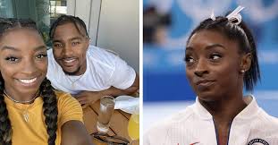 Simone biles' boyfriend needs to cut it out lol you knew who that lady was. K Veub7issnam