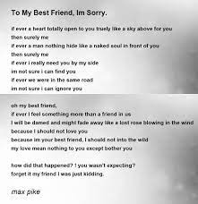 best friend im sorry poem by max pike