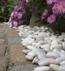 garden landscaping white stone rocks