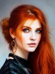 long bright reddish orange hair str