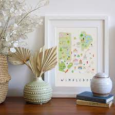 map of wimbledon village art print by