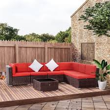 Outsunny Resin Wicker Outdoor Sofa With