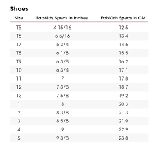 Fabkids Size Chart In 2019 Shoe Size Chart Kids Kids